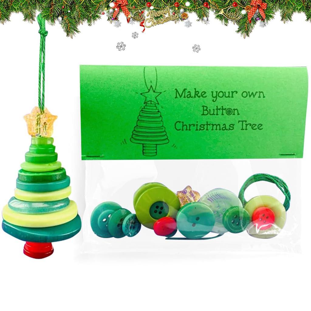 Christmas Ornament Craft Kits for Kids DIY Christmas Button Ornament Making Supplies Decorative Art Supplies for Holiday Teens