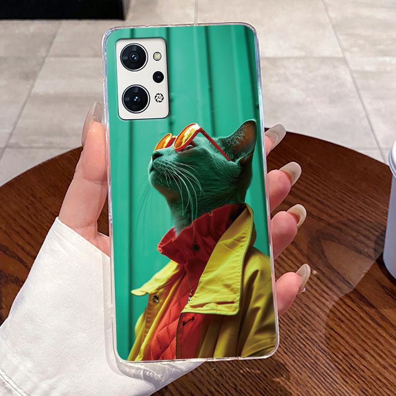 Jelly Casing For OPPO Reno 7A (A201OP) Reno 9A Soft TPU Back Cover For Reno 5A Fundas Clear Silicone Cute Cat Rabbit Phone Case
