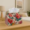 1pc Tissue Box Holder Vintage-style Floral Pattern with Bright - Multifunctional Napkin Dispenser for Home Party Car Decor - Decorative Tissue Paper O