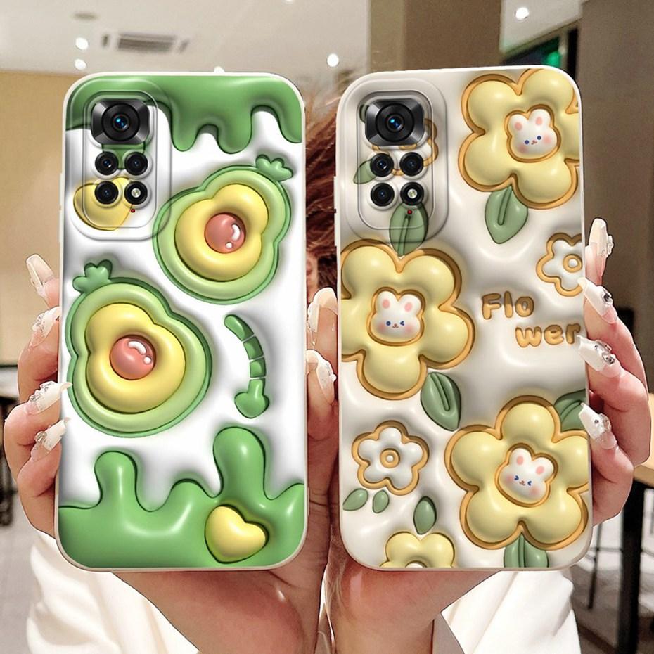 Lens Protective Cover For Xiaomi Redmi Note 11 4G / Note 11s 4G / Note11 Pro 4G Lovely Printing Soft Silicon Phone Cases