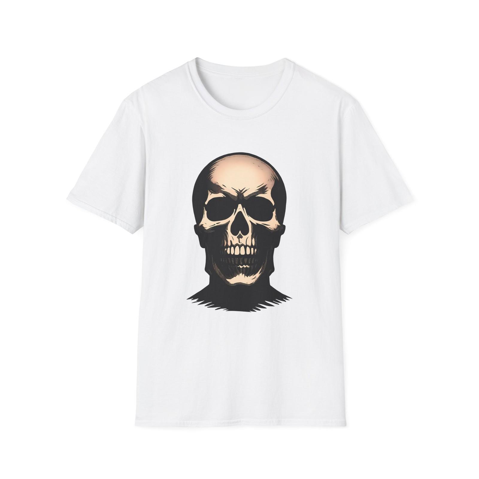 Unisex Softstyle T-Shirt Skull Dramatic Lighting Death Gothic Halloween S