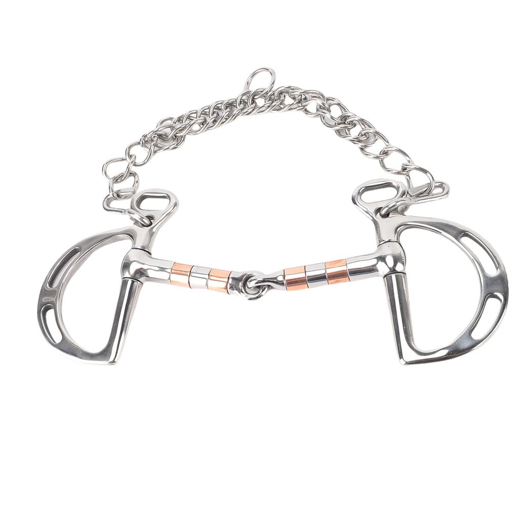 Edelstahl Geschlitzte Snaffle Verbesserte Kontrolle Hohl Gelenkiges Mundstück Pferdegebiss für den Reitsport