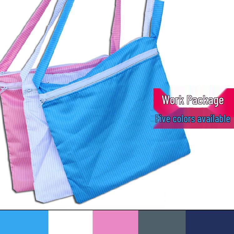 Double-Layer Anti-Static Dust-Free Clothing Backpack, Blue and White