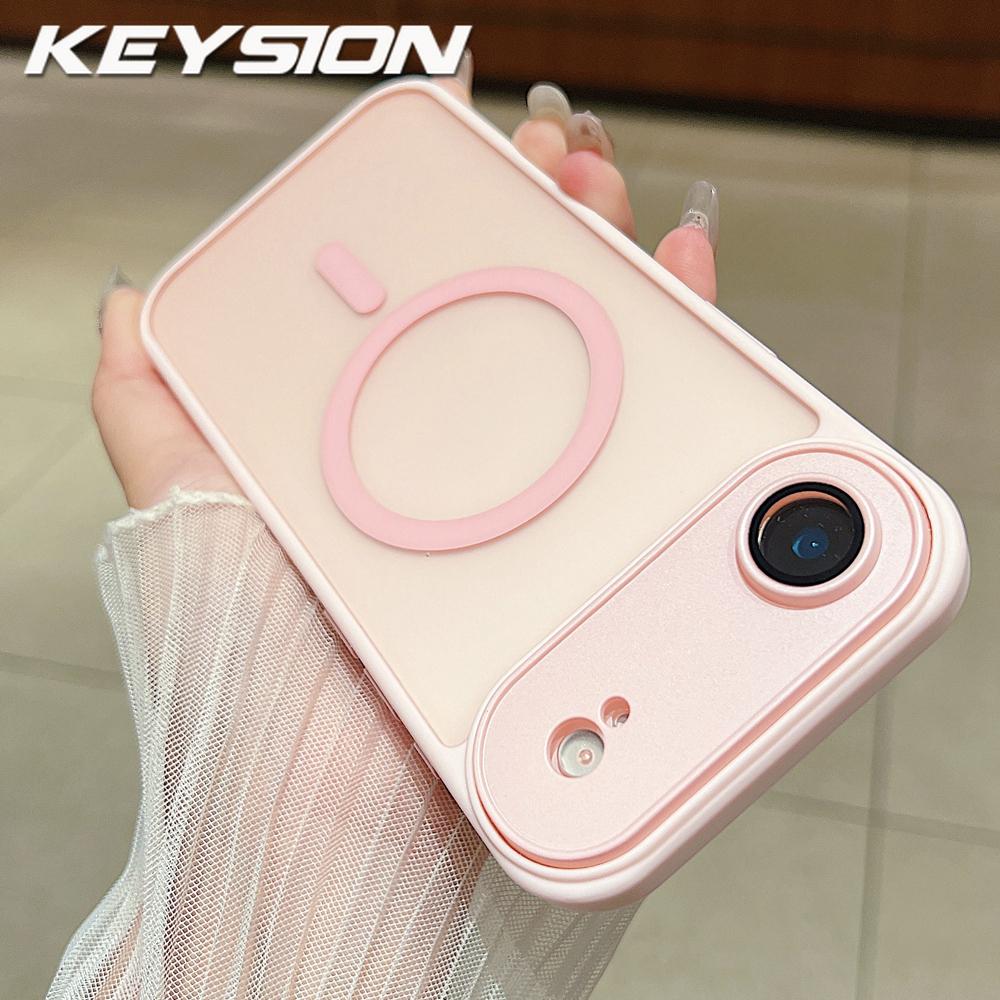 

KEYSION Luxury Matte Translucent Magnetic Case for MagSafe for iPhone 17 Air Wireless Charging Shockproof Armor Phone Back Cover for iPhone 17 Air розовый