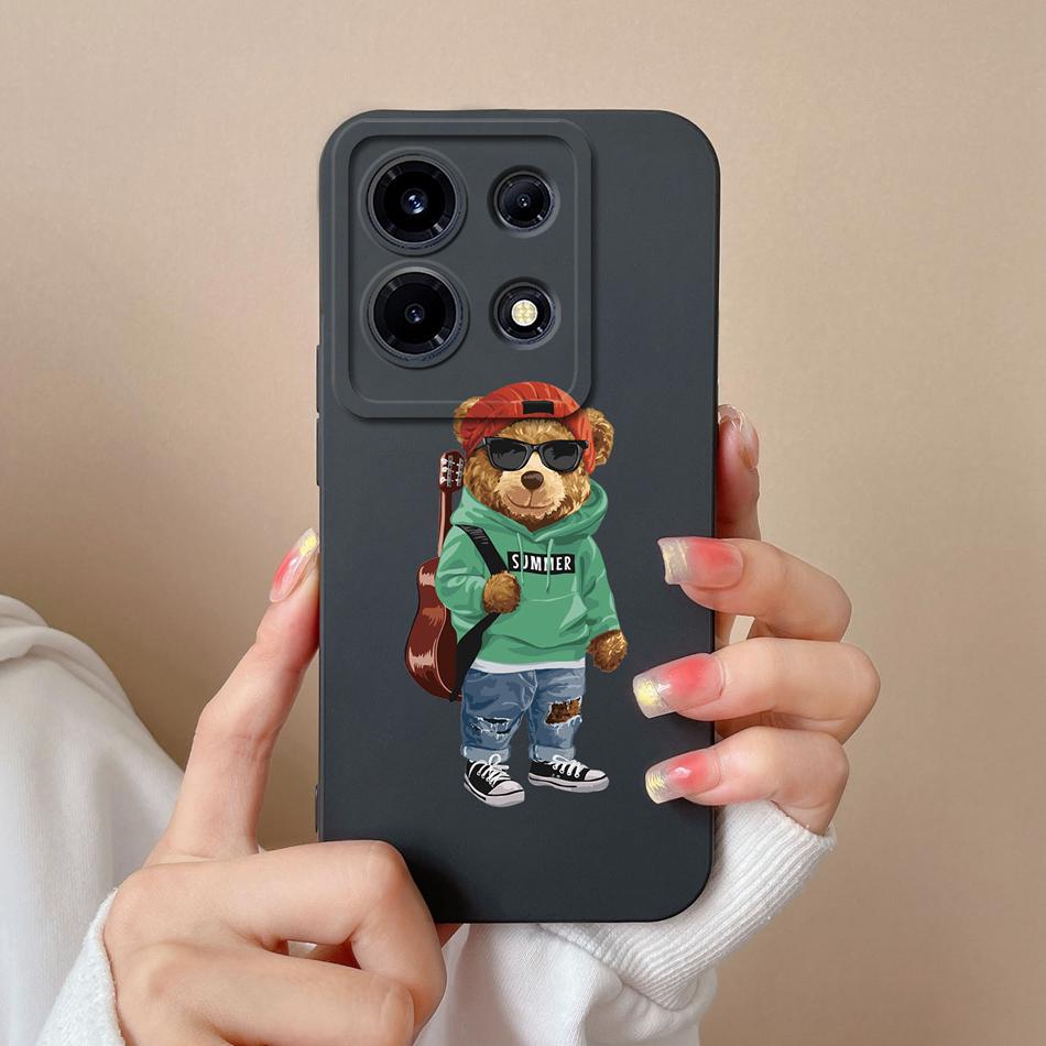 For Infinix Note 30 Pro Vip 30i Phone Case Cartoon Liquid Silicone Full Coverage Anti Drop Bumper For Infinix Note30 30Pro Funda