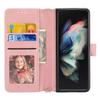 Applicable To Samsung ZFold4 Leather Mobile Phone Case Folding Screen ZFold3 Pattern Flip Wallet Portable Card Storage