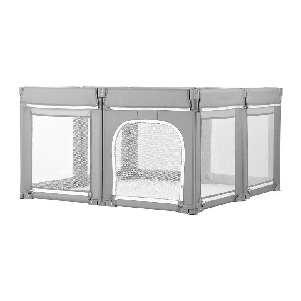 Cercadinho para Bebê, 1200 x 1200mm Cercadinho Dobrável para Crianças Pequenas, Cerca de Bebê para Uso Interno/Externo com Porta com Zíper e Malha Macia Respirável, Sem Frestas para Crianças Pequenas