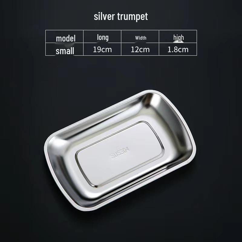 

Korean Style Oval Stainless Steel Tableware: Fried Chicken, Snack, Towel, Seafood, and Rice Noodle Presentation Plate.