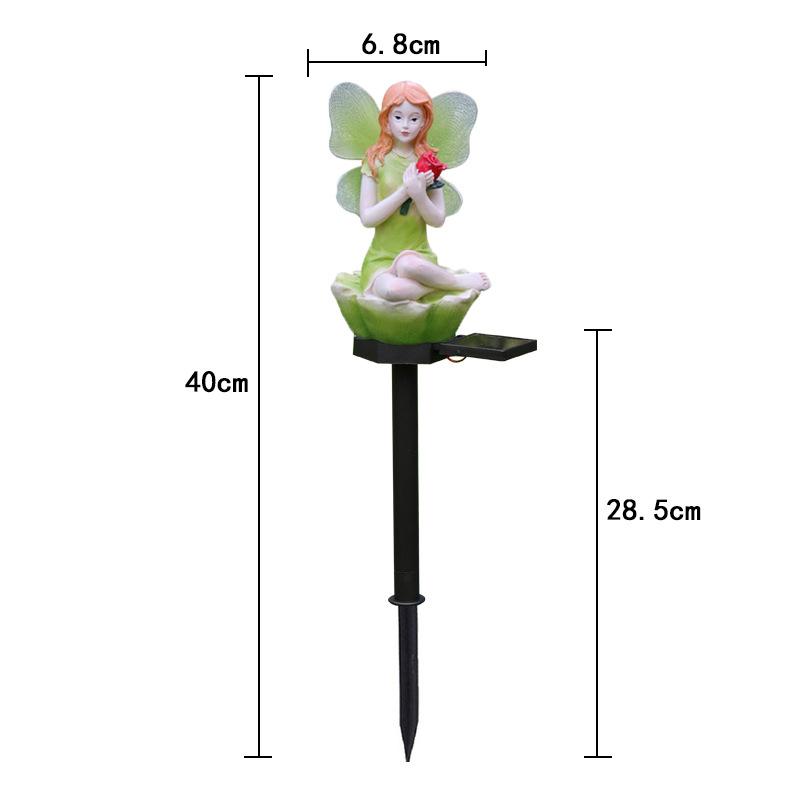 

Led Solar Powered Flower Fairy Light Resin Elf Garden Decorative Lamp Outdoor Waterproof Light for Lawn Patio Yard flowerbed