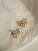 Silver Needle Bow Pearl Stud Earrings New Fashion Versatile Earrings Niche High-end Earrings Women