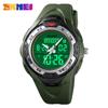 SKMEI Fashion Casual Men Brand Watch Auto Date Alarm 50M Waterproof PU Dual Display Men Sports Watch