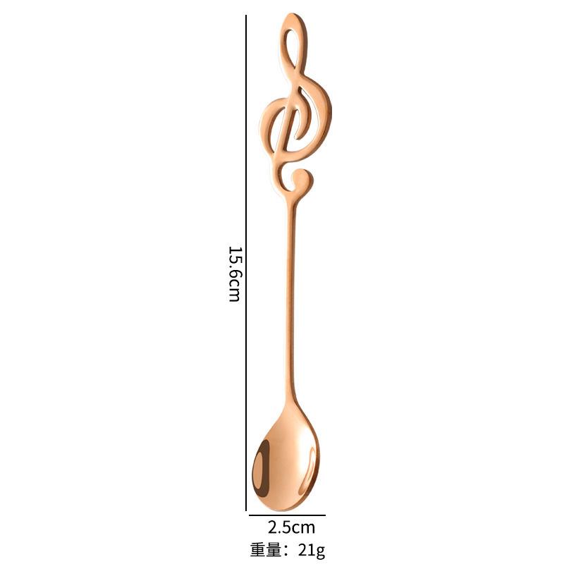Musical Note Stainless Steel Teapoon Spoon Treble Clef Shape Mug Teaspoons Music Bar Ice Cream Creative Spoon Kitchen Tableware