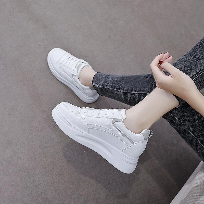 1720 Women's Thick-Soled White Sneakers: Breathable, Height-Enhancing, Versatile Shoes for Spring, Summer, and Autumn 2021