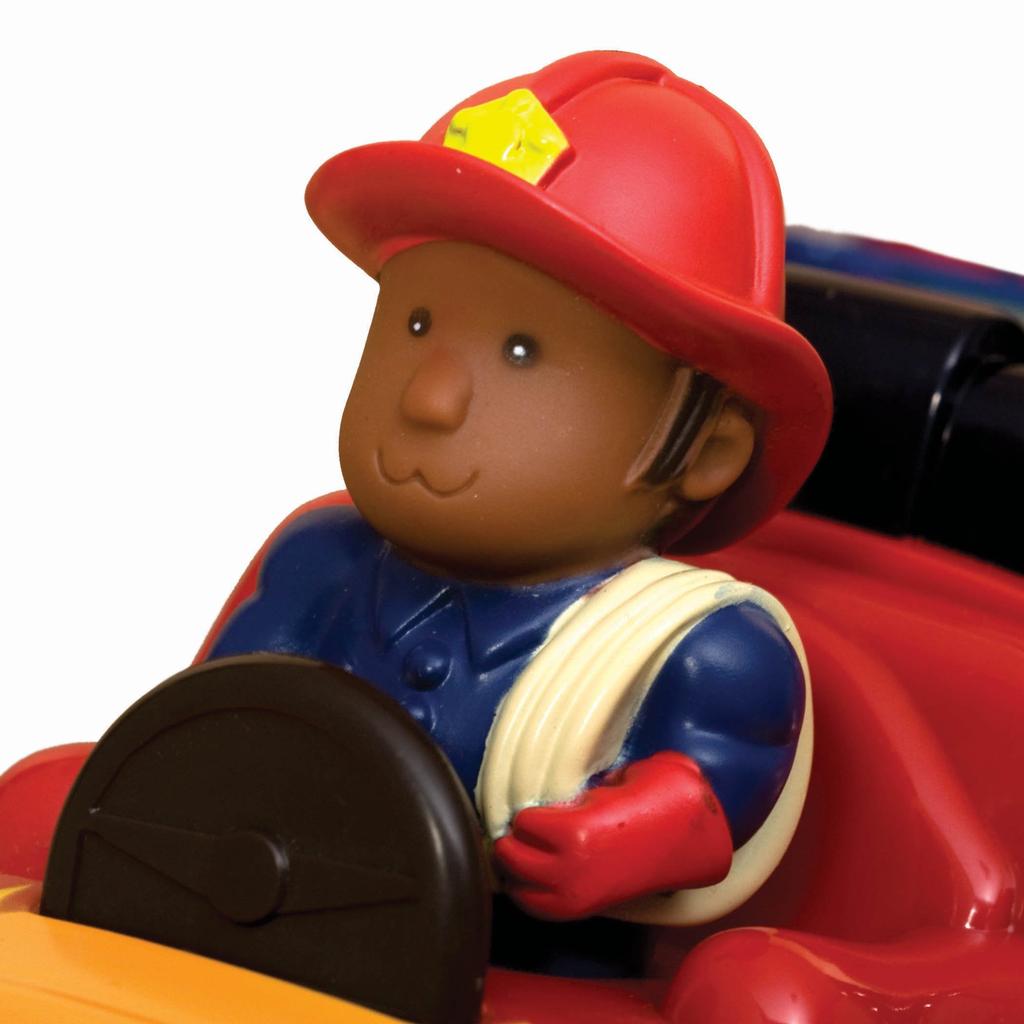 B.. Spielzeug Feuerwehrwagen mit 2 Feuerwehrmannfiguren, Feuerwehrauto mit Sound & Licht, Spielzeugauto, Nutzfahrzeug, Einsatzfahrzeug, Rollenspiel, Alter 1,5