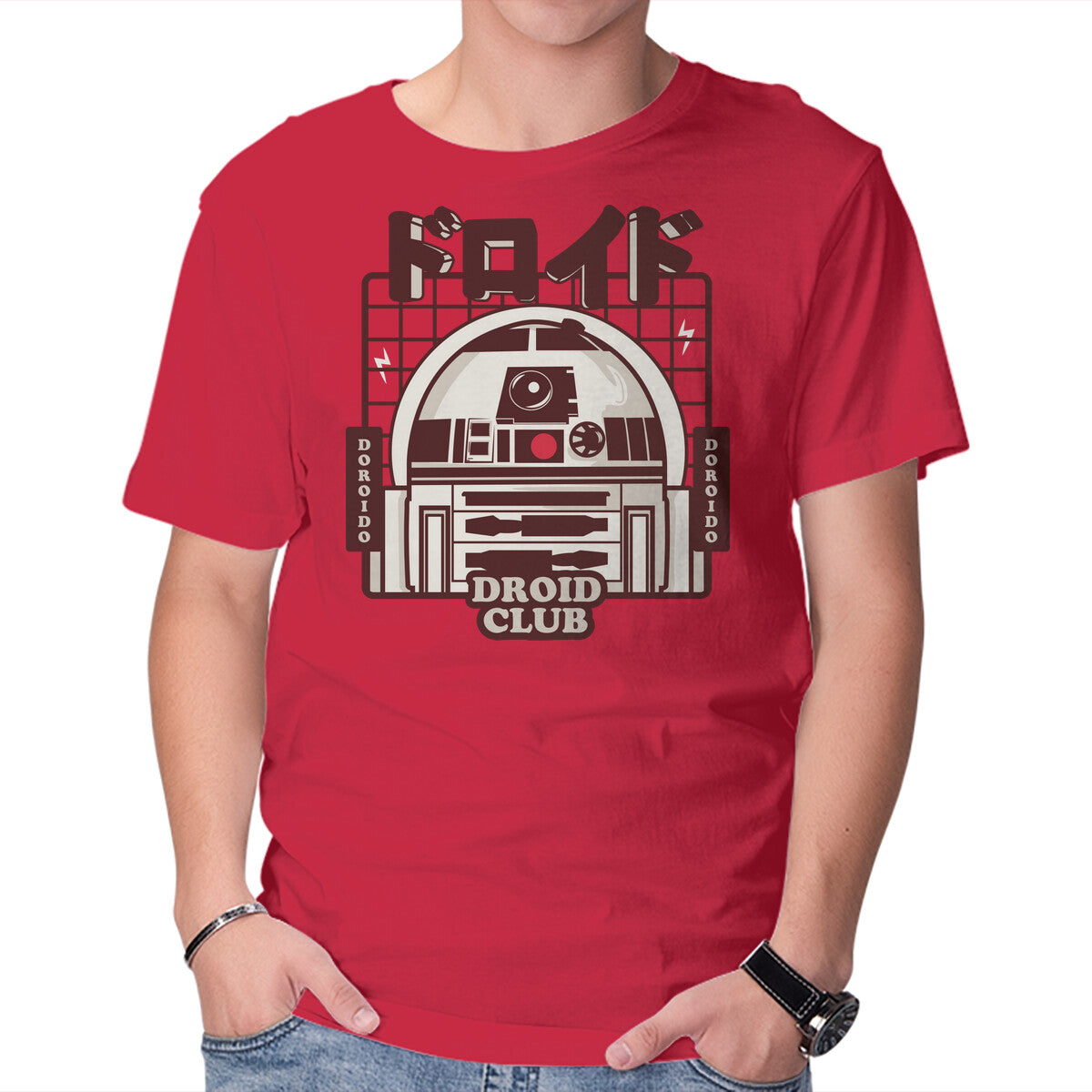 Unisex Crew Neck T-Shirt Droid Club Graphic Short Sleeve Casual Tee S