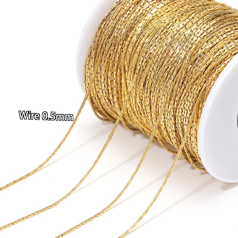 5 Meters Stainless Steel Gold Wire 0.3mm 0.4mm 0.5mm Thin Chain Bulk for Bracelets Chain Necklace DIY Jewelry Making Accessories