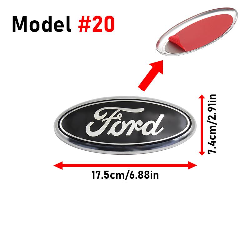 PLWD4 For Ford Fiesta Focus 2 3 Mondeo Edge Ranger Fusion Kuga S-MAX Transit Car Front Grille Emblem Rear Trunk Logo Badge Accessories