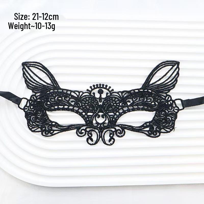 Adult Masquerade Irregular Black Lace Half Face Mask with Musical Note Design