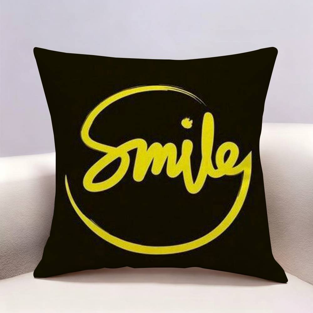 Smile Cartoon fun cute Doublesided print Pillow Case Pattern Printed Pillowcase For Living Room Sofa Cushion Cover