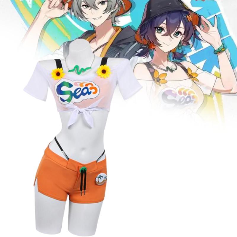 Zone Zenless Zero Belle Swimsuit Cosplay Costume Halloween Party Performance