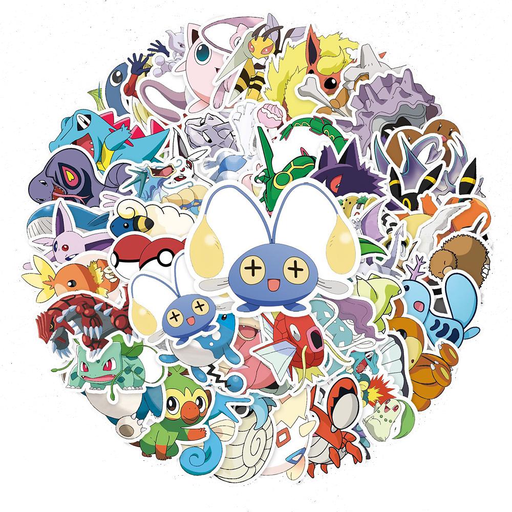 10/30/50pcs Cartoon Stickers Cute Pikachu Waterproof Decals DIY Guitar Skateboard Stationery Japanese Anime Sticker Pack