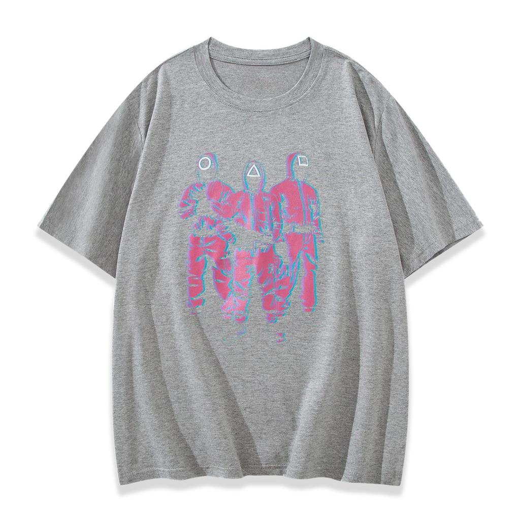 Men's Calamari Game Role-playingCostumeNumber Printed Adult Player Fan Round Neck T-shirt Pure Cotton Summer Short Sleeved Shirt