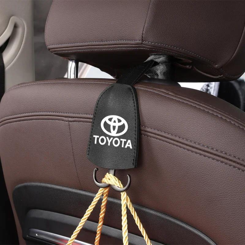 

1Pcs PU Leather Car Seat Back Hooks Universal Interior Accessories For Toyota TRD Gazoo Racing Prius Prado Avensis Verso Sienna