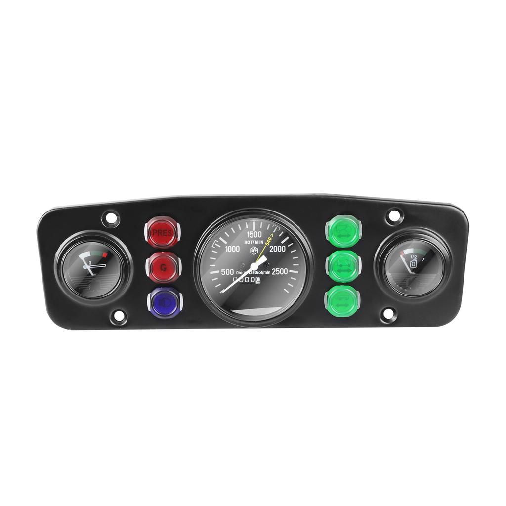 Tractors Universal/Long Water Temp Gauge Fuel Level Meter Tachometer 3 In 1 Kit Instrument Panel Complete For 12V Vehicle Meter