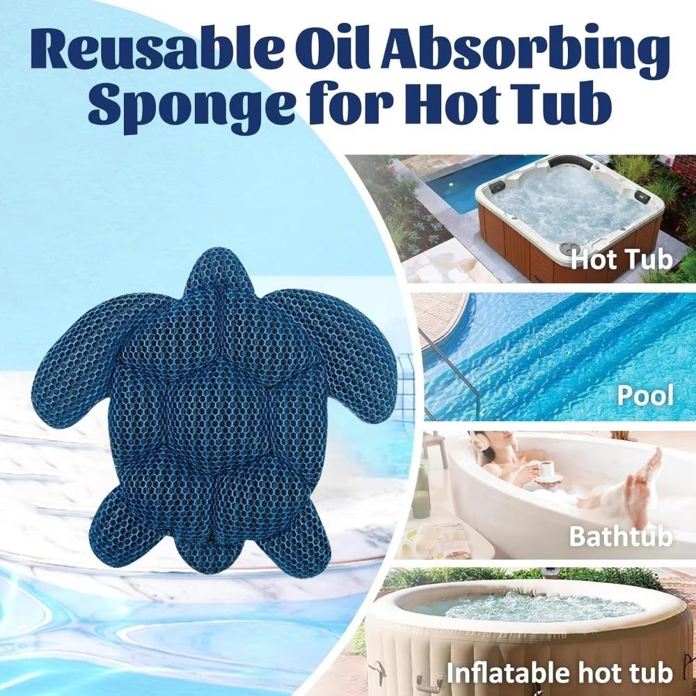 Turtle Shape Hot Tub Scum Absorber Reusable Oil Absorbing Sponge Easy To Clean Scum Skimmer  Pool