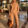 Athletic Set for Women Tracksuit 2 Piece Set, Long Sleeve Sweatshirt Wide Leg Sport Easy Care Machine Washable Sportswear Pants Lightweight