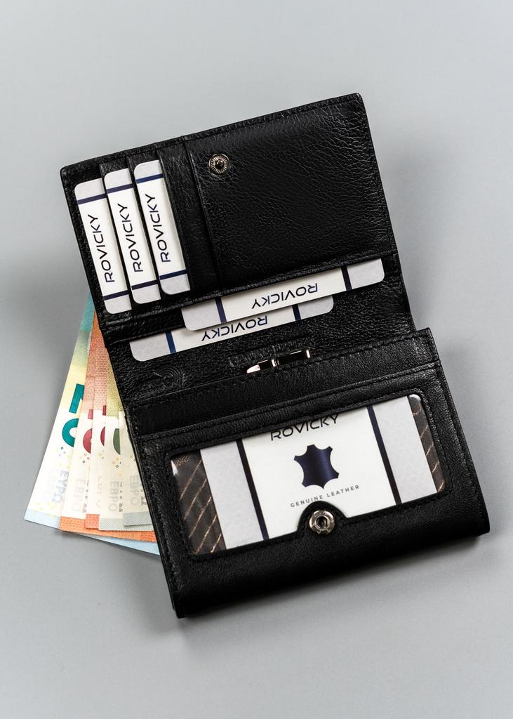 Women's Leather Wallet 445-IL2-BL-2540 Black