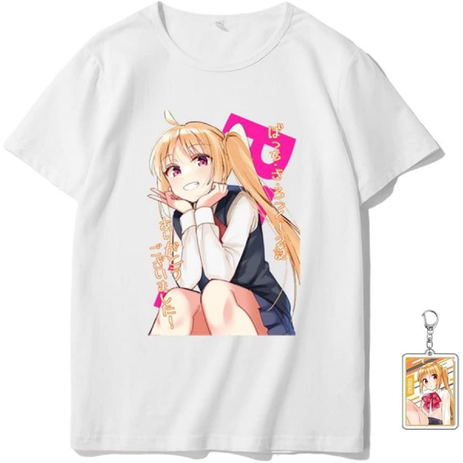 

Bocchi The Rock Shirt for Women Men Casual Unisex Costume Anime T-Shirt Kessoku Band Shirt, Free Keychain XXXXXL білий
