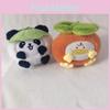 Cute Panda Plush Toy Keychain Short Plush 11cm Height Panda And Persimmon Design