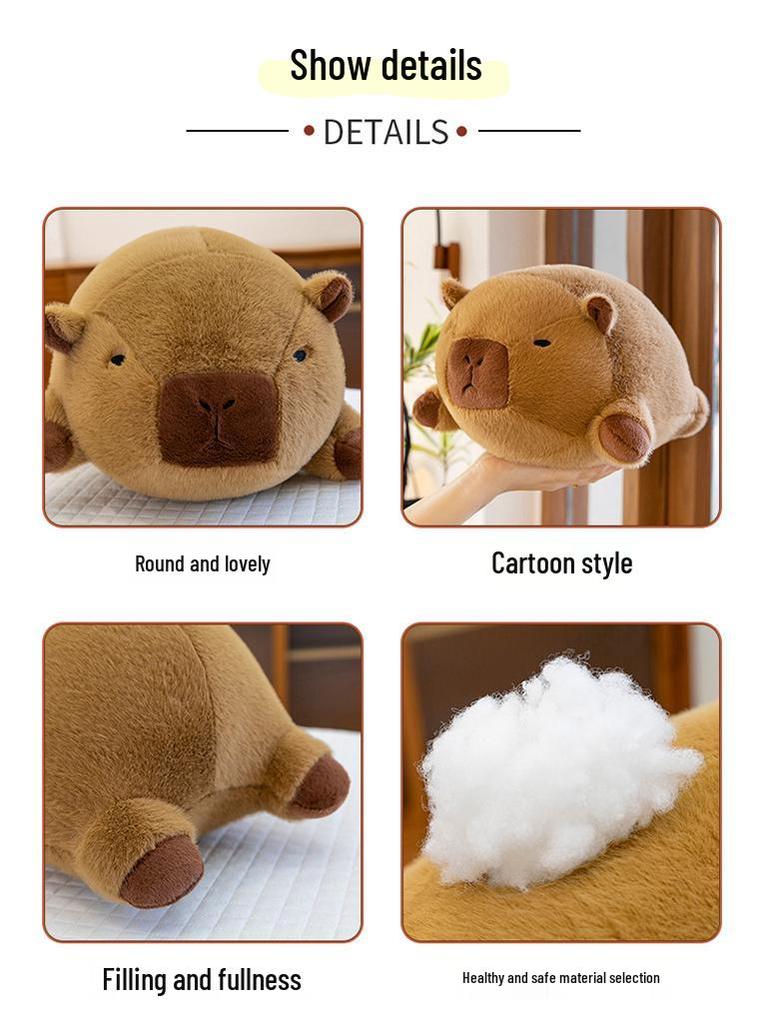 Adorable Capybara Plush Doll: Round Pillow & Creative Birthday Gift