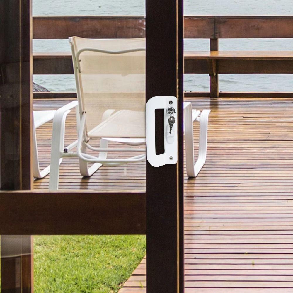 With Key Anti-theft Door Lock Set Aluminum Zinc Zinc Alloy Sliding Door Handle Replacement  Garage Sheds