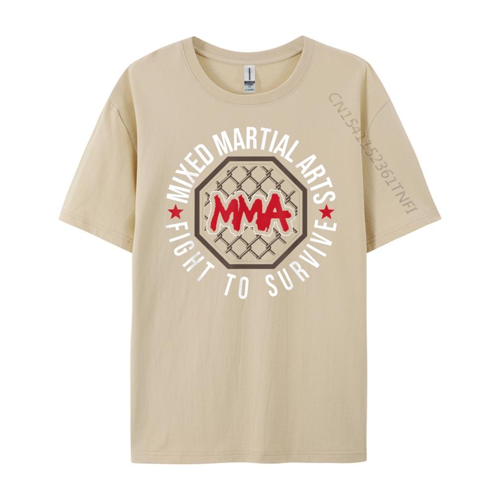 Fight To Survive Mixed Martial Arts Mma Bjj Cage Fighting Graphic T Shirts Men Oversized Long Sleeve TShirt 4TH of July