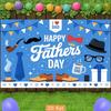 2D Blue Father's Day Backdrop, Gentleman Themed Photo Banner