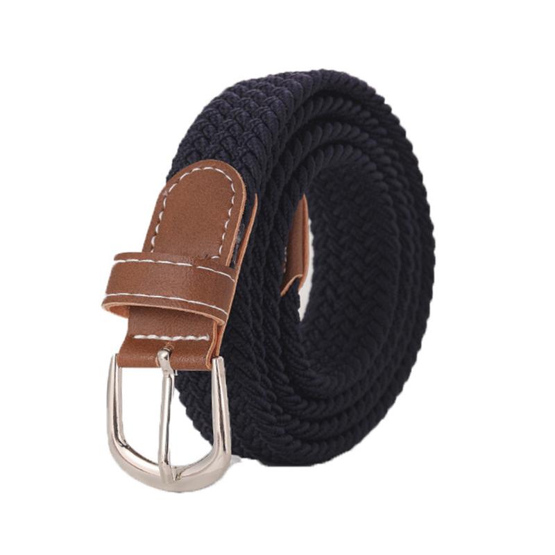 1Pc U Shape Buckle Elastic 100x2.5CM Unisex Belts Mens/Women Canvas Webbing Braided Imitation Leather