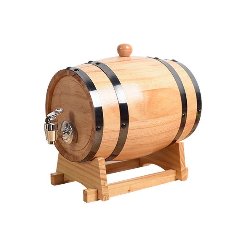 3L Oak Barrel for Red Wine - Wooden Horizontal Gift Cask