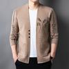 Hot Sale, Men's Solid Color Casual Fashion Knitted Cardigan Sweater, Men's Sweater Jacket