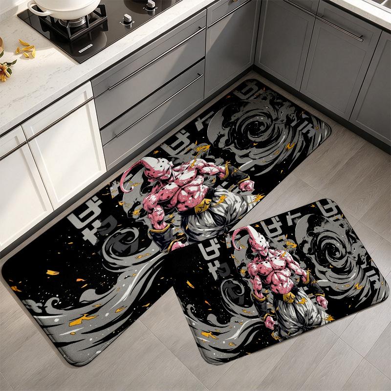 Dragon Ball Super Saiyan Flannel Kitchen Mat Christmas Soft Area Rug Non Slip Floor Carpet Home Decoration
