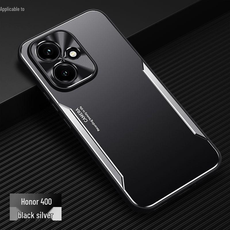 

Чехол для Honor 400 Pro с полной защитой и металлическим кольцом для объектива, силиконовый - Противоударный матовый жесткий чехол Honor 400 Pro