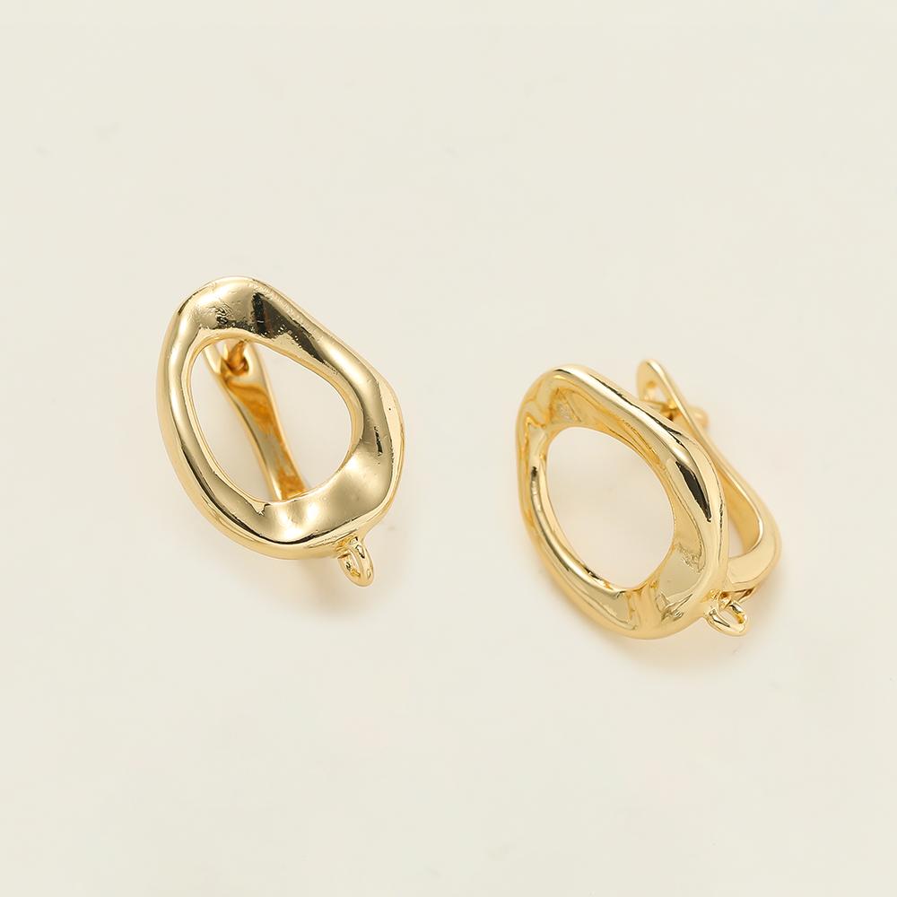 2pcs/lot 6 Styles 18K Gold Color Plated Metal Copper Earring Hook Clasps With Zircon For Earrings Jewelry Making Accessories
