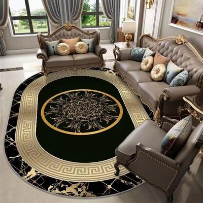1 buc Covor Oval cu Model Persan Vintage, Covor Oval Moale Luxos, Stil Retro European Potrivit pentru Living, Dormitor, Zona de Dining, Hol