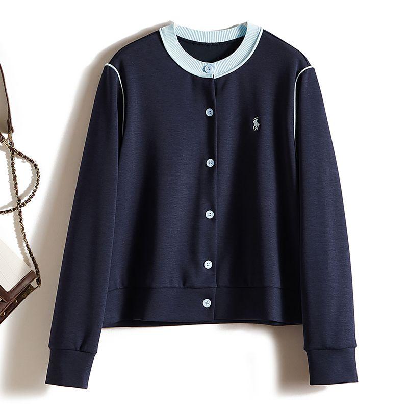 Export Daily Order! Portable All-Match ~ Girls Spring & Fall Single-Breasted Short Long Sleeves Woven Cotton Outwear 2025 New
