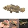 Carving Brasses Grouper Miniature Sculpture Chinese Antique Fengshui Figurine for Home Office Decoration Ornament Gift