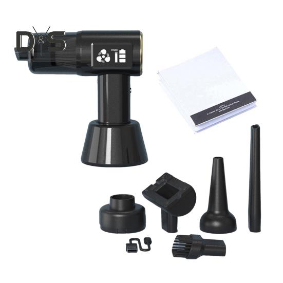 

1 комплект автомобільного пилососа. Ручний акумуляторний бездротовий пилосос USB-C, перезаряджуваний, надувне освітлення, пилосос, міні-повітродувка високої потужності для клавіатури. чорний