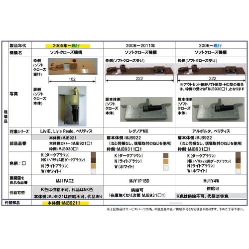 Soft close support material, Panasonic support material MJB930W2