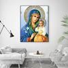 5D Diamantmalerei Religion Ikone Jungfrau Maria Runde Bohrer Heimdekor Porträt Stickerei Mosaik Geschenk Heimdekor