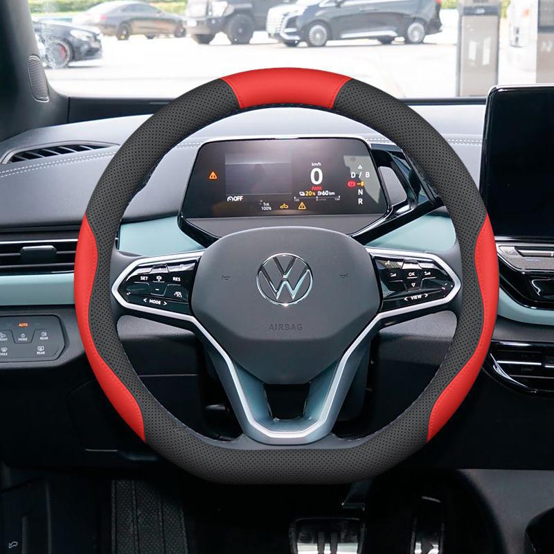 Volkswagen Tiguan L Non-Slip Steering Wheel Cover: Odor-Free, No Sewing Required, Fits 25 Models.
